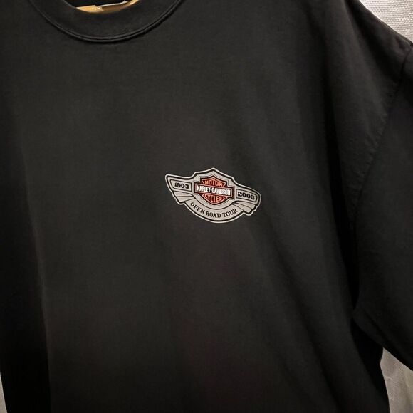 VTG Harley Davidson 100th Anniversary Open Road Tour T-Shirt XL Motor Biker Y2K - Picture 4 of 8